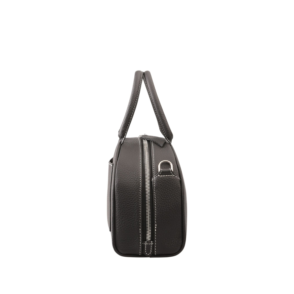 Handle bag as crossbody bag with contrasting stitching black